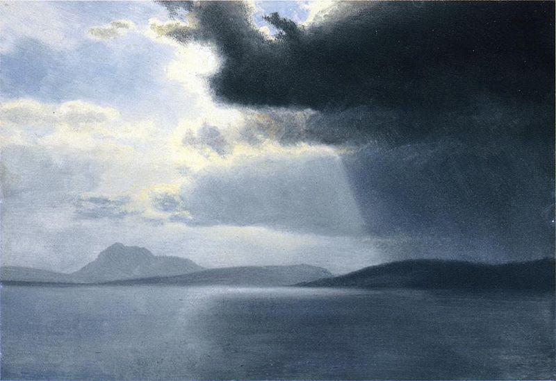 Albert Bierstadt Approaching Thunderstorm on the Hudson River